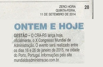 Lançamento X Congresso Mundial de Administração